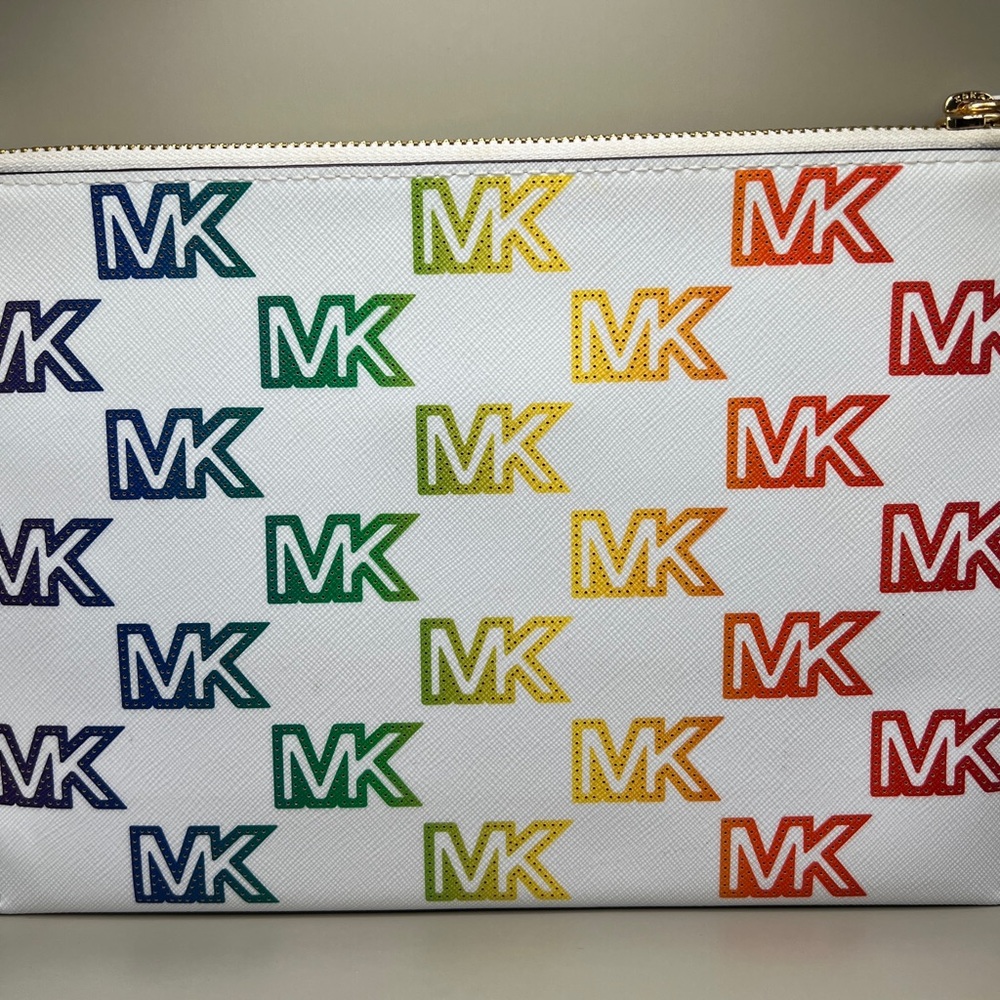 MICHAEL KORS Rainbow Pride MK Logo X-Large Wristlet | NWOT | MSRP $189 | 10βx7β - Picture 5 of 9